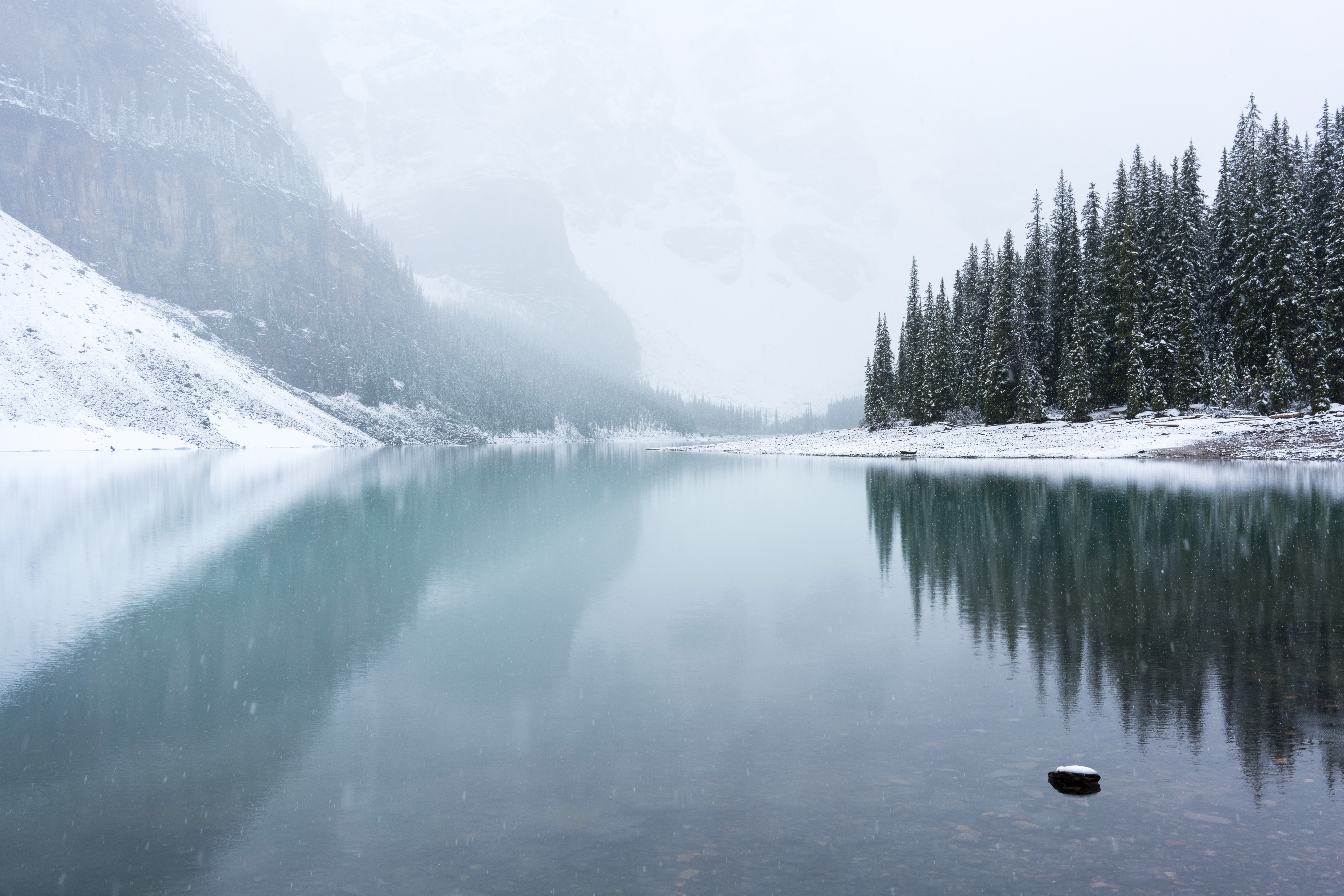 Lake Moraine Snow